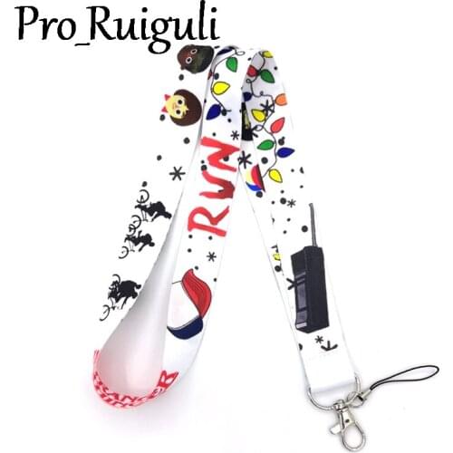 Stranger things Cartoon anime movie Neck Strap Lanyards ID badge card holder keychain Mobile Phone Strap Gift webbing
