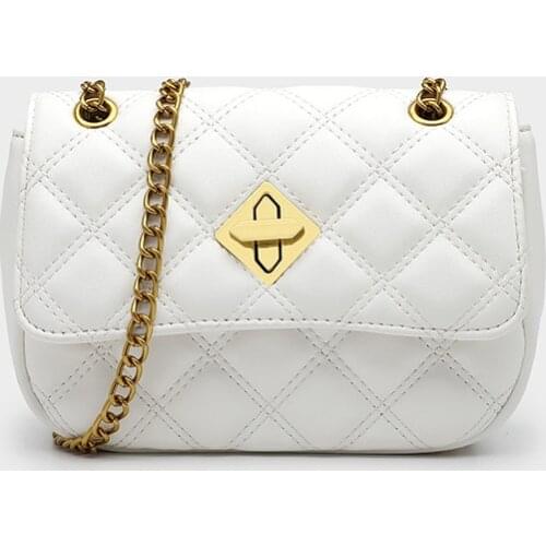 Hot Korean womens bag 2021 new Lingge Shoulder Bag Fashion temperament messenger bag chain bag in stock