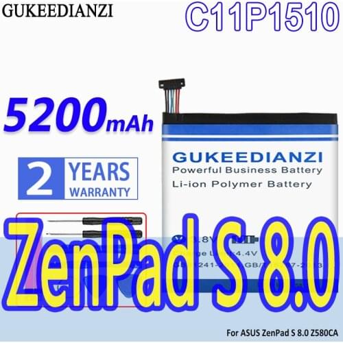 High Capacity GUKEEDIANZI Battery C11P1510 5200mAh For ASUS ZenPad S 8.0 Z580CA S8.0