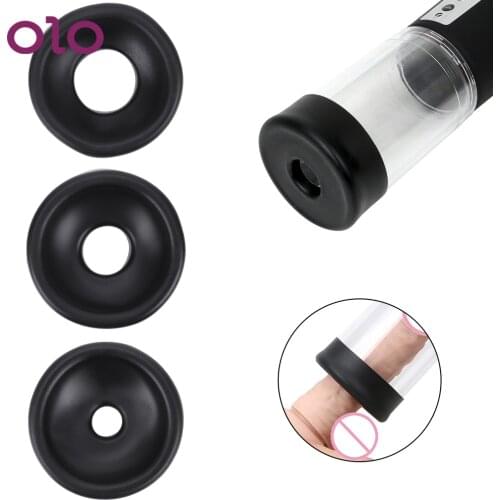 OLO Silicone Sex Toys For Men Enlarger Exerciser Penis Extender Trainer Accessories Penis Erection Penis Pump Ring Sleeve