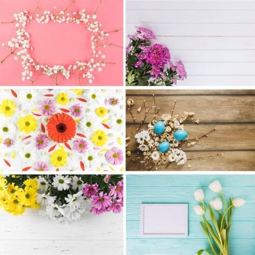 ZHISUXI Vinyl Custom Photography Backdrops Prop Flower and Wooden Planks Theme Photo Studio Background 191023SPK-003