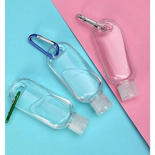 1/5/8/10Pcs 50ml Travel Bottle Transparent Plastic Perfume Bottle Portable Small Mini Hand Sanitizer Bottle with Key Ring