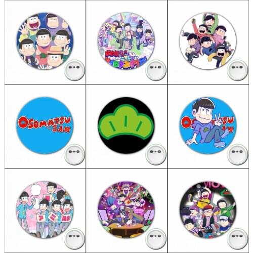 1pcs Japan anime Matsuno Osomatsu Cosplay Badge cartoon Brooch Pins for Backpacks bags Badges Button Clothes Accessories