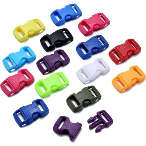 10pcs/lot 3/8" 10mm Wide Contoured Side Release For Paracord Bracelet Plastic Buckle