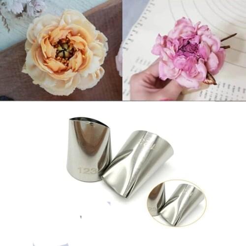 #123 Stainless Steel Tulips Rose Flower Petal DIY Icing Piping Tip Cupcake Cake Cream Piping Nozzle Cake Decorating Kitchen Tool