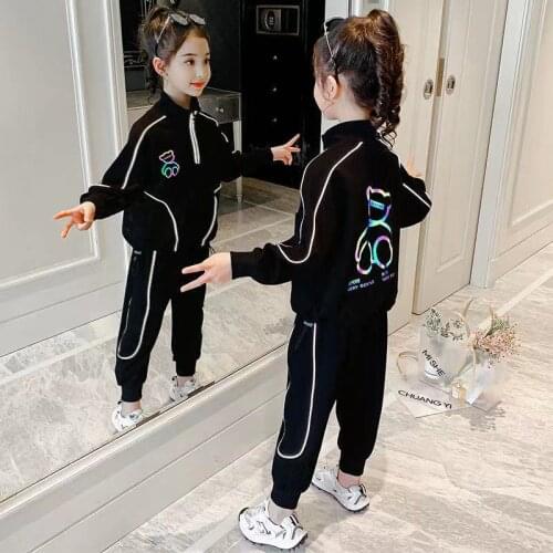 2022 Childrens clothes Kids Sports Suit Girls Tracksuit Letterprint Long Sleeve Girl Sweatsuit Autumn Winter Teen Clothing Set