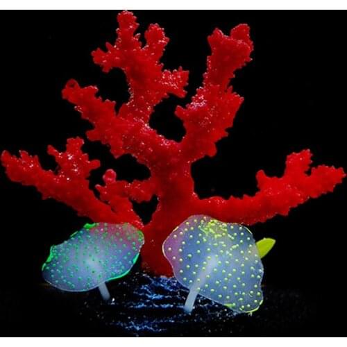 Aquarium Luminous Artificial Silica gel Coral Fish Tank Silicone Plants With Sucker Aquarium Accessories Landscape Decoration