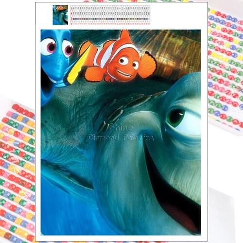 Diamond Painting Disney Cartoon Clownfish Turtle Animal 5D DIY Cross Stitch Full Square Round Embroidery Mosaic Home Decor