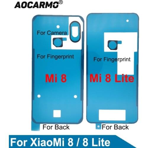 Aocarmo For XiaoMi 8 Mi8 / 8 Lite Back Glass Cover Adhesive Camera Lens Sticker Fingerprint Glue Replacement parts