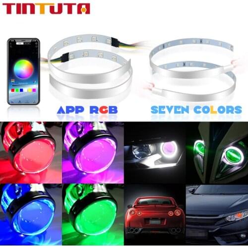 Devil eyes Rgb car lens led module in the headlight Rings Kit Devil Eye For All Car 2.5-3.0 inch Projector Headlight 12V