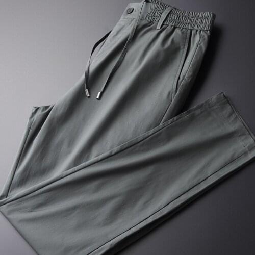 Summer Men Pants Luxury Cotton Spandex Casual Mens Trousers Plus Size 4xl Hight Quality Slim Fit Elastic Fabric Men Pants