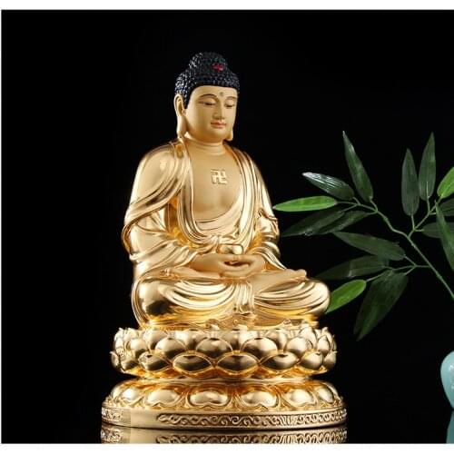 Buddhist high-grade home family efficacious bless Talisman Mascot gilding gold Sakyamuni Buddha copper statue -30CM