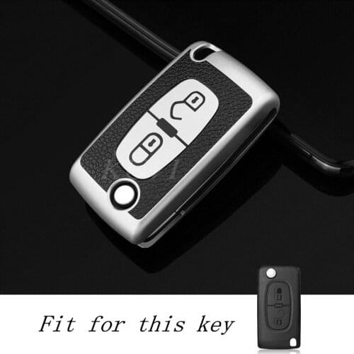 TPU Flip Folding Car Key Case Cover For Peugeot 206 407 307 607 For Citroen C2 C3 C4 C5 C6 berlingo Remote key shell 2/3 Buttons
