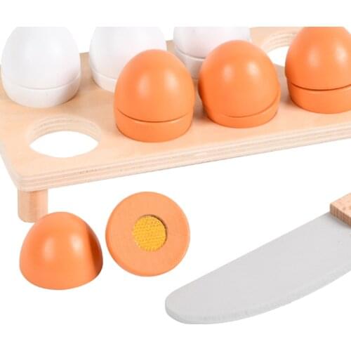 Wooden Kitchen Egg Food Toy Realistic Educational Toy for Children Kids