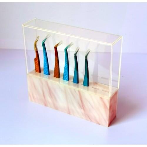 8PCS Durable Convenient Tweezers Stand Acrylic Eyelash Tweezers Storage HolderShelf Holder Eyelashes extension Makeup Tools