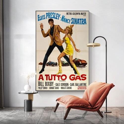 Elvis Presley in Speedway (1968) Poster Painting Canvas Print Nordic Home Decor Wall Art Picture For Living Room Frameless