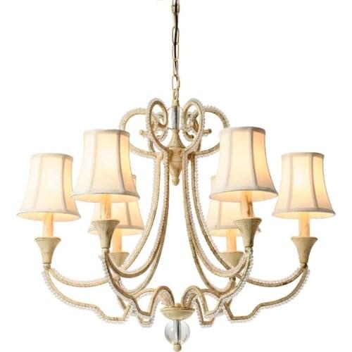American country crystal chandelier living room Nordic fabric dining room bedroom French wrought iron dining room lighting