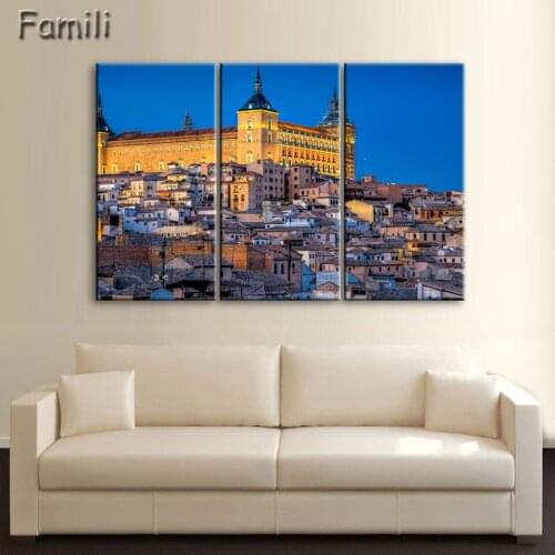 3pcs Canvas Wall Art Spain Landscape Coffee Printed Oil Painting On Canvas Wall Pictures For Living Room Decorative Pictures