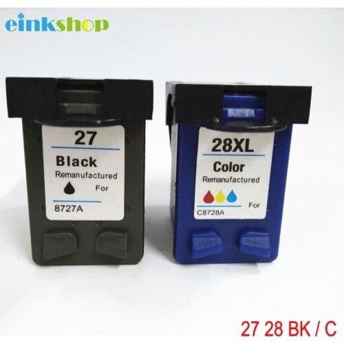 Einkshop 27 28 Compatible Ink Cartridge Replacement for HP 27 28 Deskjet 450 450CI 5550 3420 3520 3550 3650 3740 3845 Printer