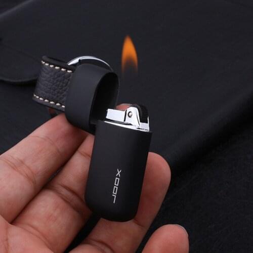 Leather Keychain Flint Jet Lighter Gas Torch Lighter Mini Pocket Pendant Free Fire Cigarette Lighter Gadgets For Man