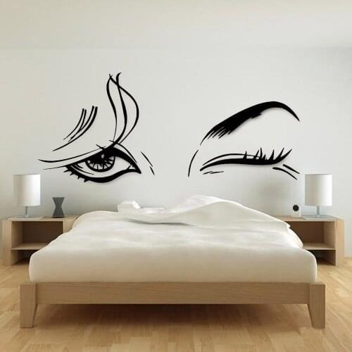 Pretty Female Eyes Wall Sticker Decor Beauty Salon Vinyl Wall Decal For Bedroom Art Decoration Nordic Home Interior Design W568
