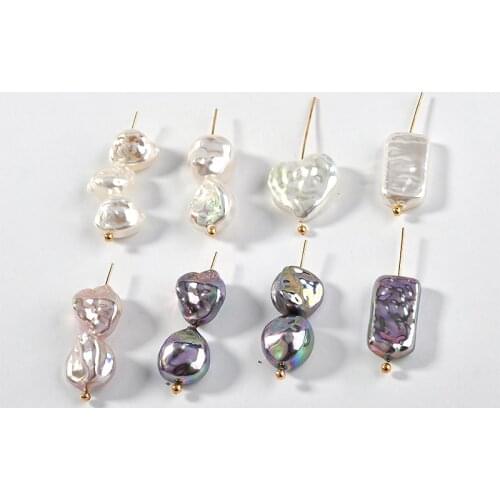 Colorful imitation shell pearl straight hole shaped peach heart rectangle DIY earrings bracelet necklace material accessories