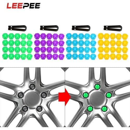 LEEPEE 20 Piece 17mm Auto Trim Tyre Nut Bolt Car Wheel Nut Caps Anti-Rust Car Styling Auto Hub Screw Cover Dust Proof Protector