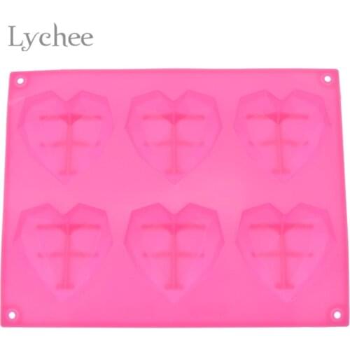 Lychee Life Diamond Heart Shaped Cake Mold Silicone Cupcake Moulds Home Kitchen Tools DIY Cake Mold