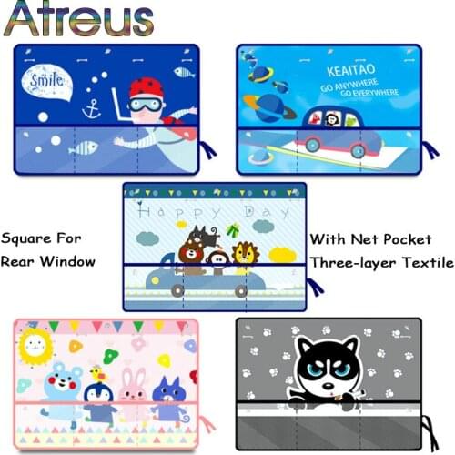 Cartoon Car Sunshade Curtain Tensile Cover For Mini Cooper Volkswagen VW Polo Passat B7 B8 Golf 4 5 6 7 Touareg Tiguan 2017 2018