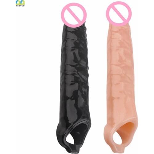 BESTCO 18+ 280mm Penis Extender Condom Long Large Size Sleeve Enlargement G-spot Adult Intimate Erotic Sex Toy Shop For Men