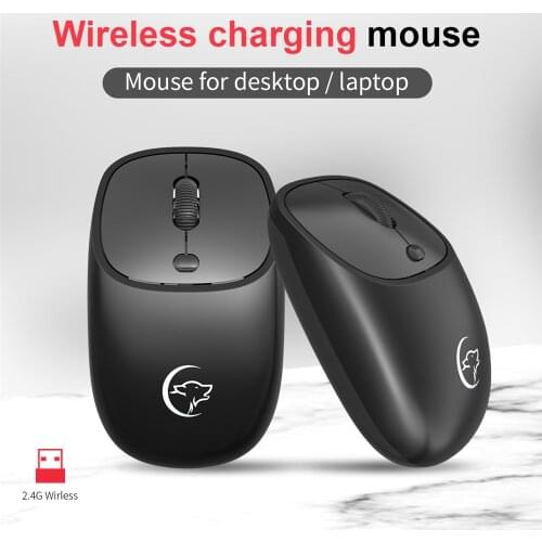 Rechargeable 2.4G Wireless Mouse 2400DPI Gaming Mouse for Gamer Laptop Desktop USB Receiver Silent Click Mute Mause