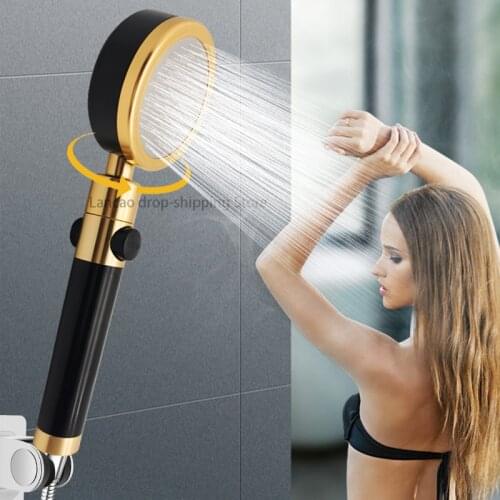 Top grade 360° Rotating Shower Head Adjustable Shower Head High Pressure Handheld Shower Head with ON/OFF Switch Stop Button