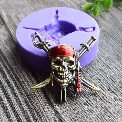New arrival pirate skull silicone mold Fondant Cake Decorating Tools Soap Mold, Silicone Cake Mold 1650