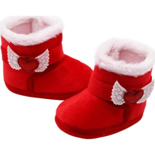 Ins New Winter Baby Boy Girl Cotton Snow Boots With Loves Mid-tube Boots Infant Anti-slip Toddler Shoes