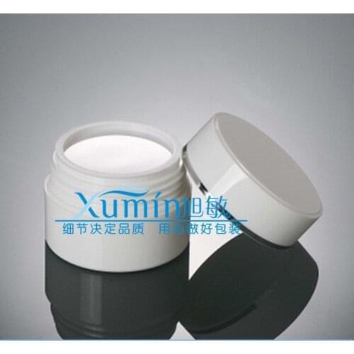 Wholesale,30G white Cream Jar,Double Layer,Plastic Cosmetic Container,Screw Cap,Empty Makeup Sub-bottling,Sample Mask Canister