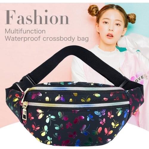 2020 Printed Waist Bag Women Fanny Pack Colorful Girls Bum Bag Travel Kids Cartoon Belt`s Bag Festival Mobile Phone Pouch Purse