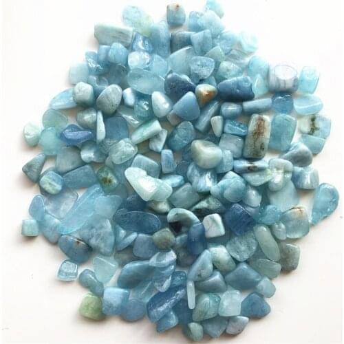 Drop Shipping 50g 8-12mm Natural Aquamarine Quartz Gravel Crystal Stone Rock Chips Specimen Lucky Natural Stones and Crystals