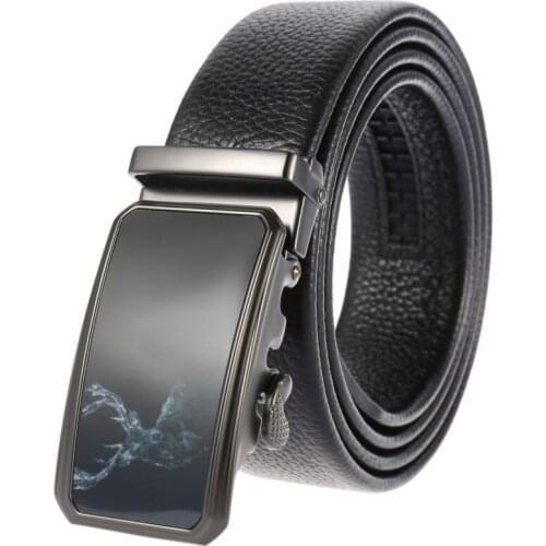 Mens belt automatic buckle layer cowhide youth fashion mens belt new line LY136-22081-5 designer belts men high quality