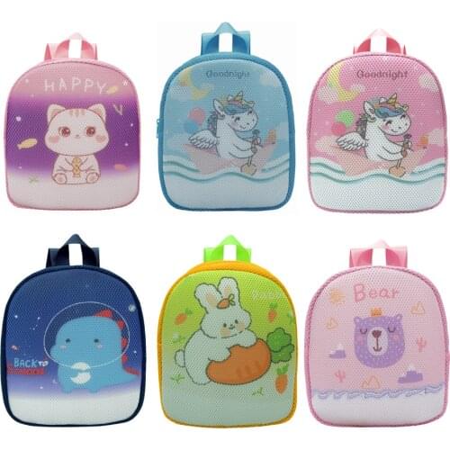 2021 New Children Backpacks Kindergarten Schoolbag Mesh Cartoon Kids Backpack Children School Bags Girls Boys Backpacks Bags