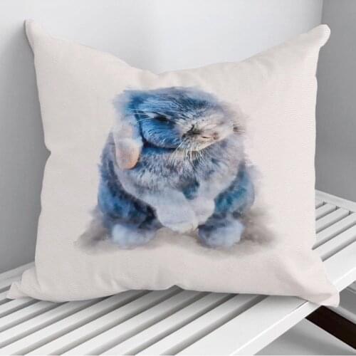 Blue Baby Bunny Throw Pillows Cushion Cover On Sofa Home Decor 45*45cm 40*40cm Gift Pillowcase Cojines Dropshipping