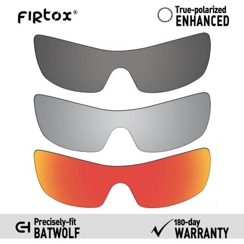 Firtox True UV400 Polarized Lenses Replacement for-Oakley Batwolf OO9101 Sunglasses (Compatiable Lens Only) - Black+Titanium+Red