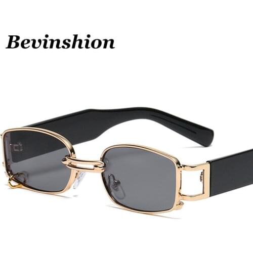 New 2020 trendy small frame sunglasses men metal with Buckle sun glasses women punk glasses vintage Gafas de sol