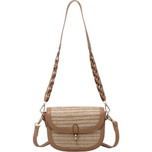 2021 Straw Underarm Bag Simple Small Square Bag Single Shoulder Cross Saddle Bag Beach Holiday Bag Forest Womens Bag