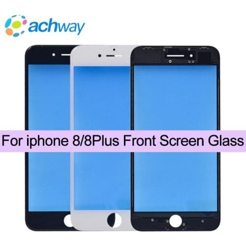 Front Screen Glass For iPhone 8 8G 8 Plus 8plus Front Panel Outer Lens Cover+Frame Assembly Replacement Refurbished Parts