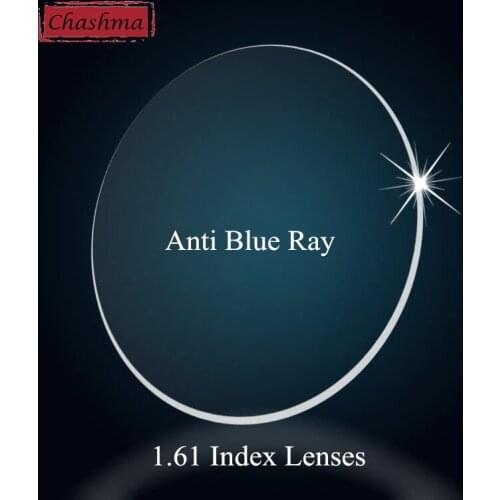 Chashma 1.61 Index Clear Color Eye Lens Prescription Anti Blue Ray Lenses Computer Working Blue Ray Cut Anti Reflective Lenses