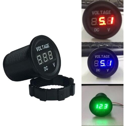 Waterproof Motorcycle Boat Car DC 5V-30V LED Voltmeter Display Voltage Meter #RW1209