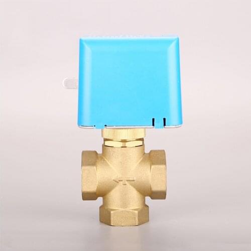 3 Way DN20 Motorized Electric Brass Globe Valves 2 Wire AC 220V Stop Shut-off Valve