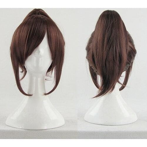 Attack on Titan Sasha Blouse 35cm 13.78" Short Straight Cosplay Wigs for Women Claw Clip Ponytail Anime Synthetic Hair + Wig Cap