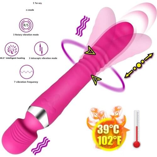 Female Adult Toy Heating Dildo G Spot Vibrator for Woman Powerful Adult Sex Toys Magic Clitoral Stimulator Wand AV Vagina Clit