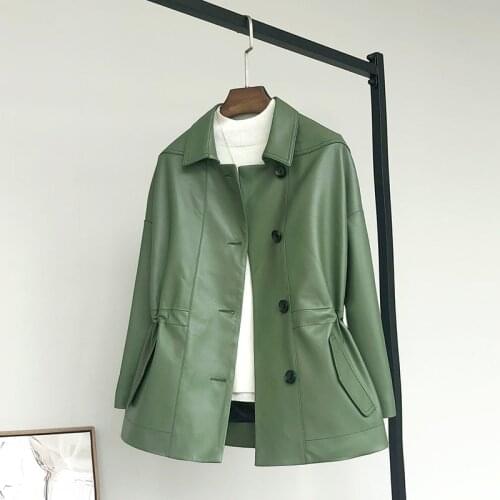 High Quality Genuine Sheepskin Leather Coat Female Tops Spring Autumn2021 Real Leather Jackets Women Chaqueta Cuero MujerZjt2492